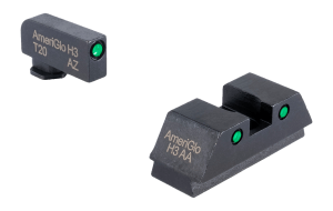 AmeriGlo GL806 3 Dot Square Notch Rear Green Tritium Black Outline Black Frame Fits Glock 42/43/43X/48 AmeriGlo GL806 3 Dot Square Notch Rear Green Tritium Black Outline Black Frame Fits Glock 42/43/43X/48