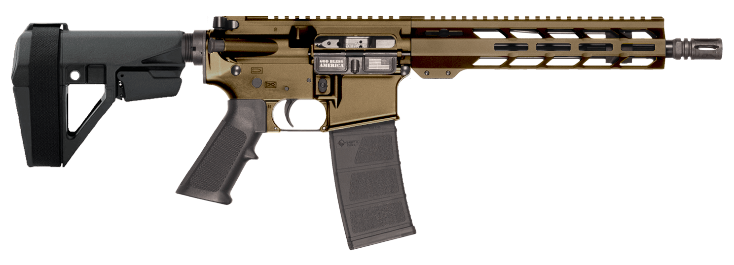 Patriot Ordnance Factory 02540 P-15 Sports South Exclusive 5.56 NATO 30+1 10.50″ Black Threaded Barrel Burnt Bronze Cerakote Aluminum Receiver w/Picatinny Rail M-LOK Handguard Black Polymer SB Tactical SBA5 Brace A2 Style Grip Patriot Ordnance Factory 02540 P-15 Sports South Exclusive 5.56 NATO 30+1 10.50″ Black Threaded Barrel Burnt Bronze Cerakote Aluminum Receiver w/Picatinny Rail M-LOK Handguard Black Polymer SB Tactical SBA5 Brace A2 Style Grip