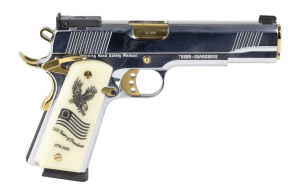 Girsan 391096 MC1911 USA 250th 45 ACP 8+1 5″ Polished Chrome Stainless Steel Serrated Slide & Frame w/Beavertail  Eagle w/Flag Grip