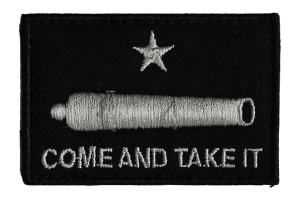 Walker's FLGCATCB Moral Flag Patches Black/White Velcro "Come And Take It" /Cannon