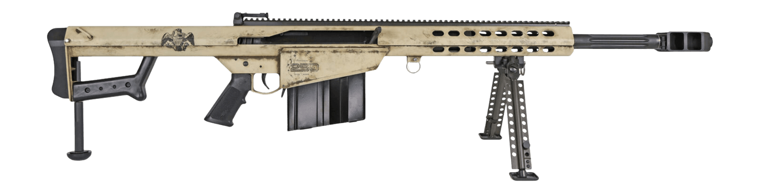 Barrett 20152 M82A1 America 250 50 BMG 10+1 Black Fluted Barrel Steel Receiver w/Picatinny Rail QD BiPod Forend. M-LOK Handguard Black Polymer Grip