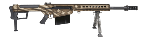 Barrett 20153 M107A1 America 250 50 BMG 10+1 Black Fluted Barrel Receiver w/Picatinny Rail QD BiPod Forend M-LOK Handguard Black Polymer Grip
