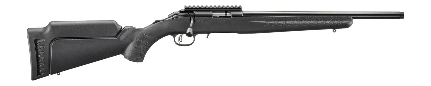 Ruger American 17 HMR 9+1 16.10″ Satin Blued Threaded Barrel Satin Blued Alloy Steel Receiver w/Picatinny Rail Black Adj LOP Synthetic Stock Ruger American 17 HMR 9+1 16.10″ Satin Blued Threaded Barrel Satin Blued Alloy Steel Receiver w/Picatinny Rail Black Adj LOP Synthetic Stock