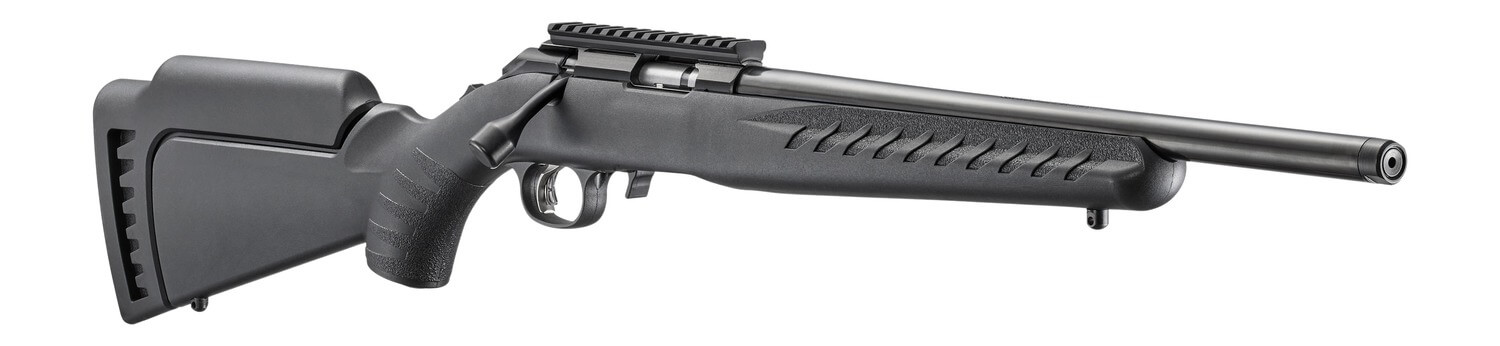 Ruger American 17 HMR 9+1 16.10″ Satin Blued Threaded Barrel Satin Blued Alloy Steel Receiver w/Picatinny Rail Black Adj LOP Synthetic Stock Ruger American 17 HMR 9+1 16.10″ Satin Blued Threaded Barrel Satin Blued Alloy Steel Receiver w/Picatinny Rail Black Adj LOP Synthetic Stock