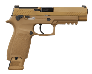 Sig Sauer M179CSSMSMA M17 *MA Compliant Full Size 9mm Luger 10+1 4.70" Coyote PVD Stainless Steel Optic Ready/Serrated Slide  Coyote PVD w/Black Controls Stainless Steel Frame w/Picatinny Rail  Textured Grip  DeltaPoint Pro/SIG ROMEO-M17 Footprint