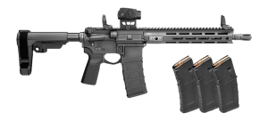 Springfield Armory STV9115556BPV2PAC SAINT Victor V2 Gear Pac 5.56 NATO 30+1 11.50" Black Melonite Barrel M-LOK Handguard Black Hardcoat Anodize Aluminum Receiver w/Picatinny Rail Black Polymer SB Tactical SBA3 Brace B5 P Type 23 Grip