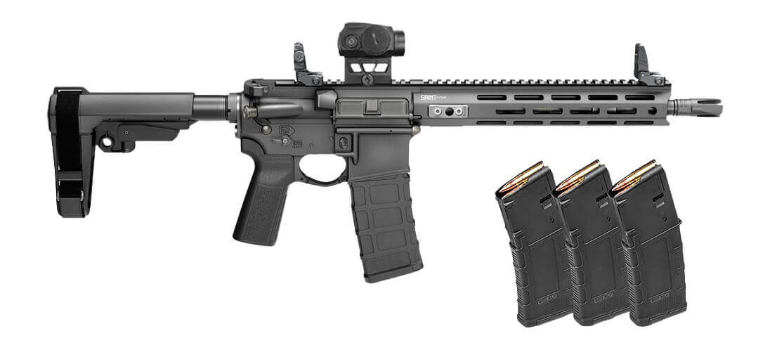 Springfield Armory STV9115556BPLCV2PAC SAINT Victor V2 Gear Pac 5.56 NATO 10+1 11.50" Black Melonite Barrel M-LOK Handguard Black Hardcoat Anodize Aluminum Receiver w/Picatinny Rail Black Polymer SB Tactical SBA3 Brace B5 P Type 23 Grip - Image 2