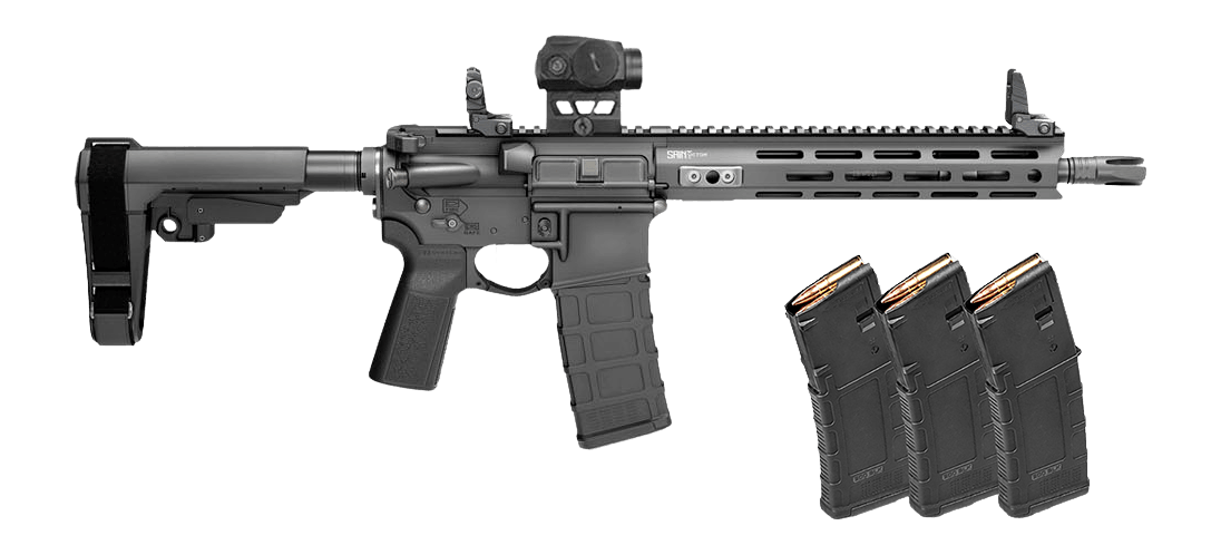 Springfield Armory STV9115556BPLCV2PAC SAINT Victor V2 Gear Pac 5.56 NATO 10+1 11.50" Black Melonite Barrel M-LOK Handguard Black Hardcoat Anodize Aluminum Receiver w/Picatinny Rail Black Polymer SB Tactical SBA3 Brace B5 P Type 23 Grip