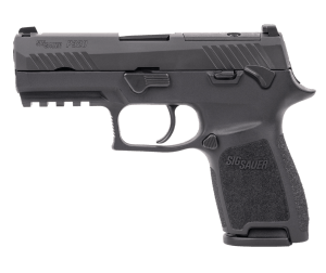 Sig Sauer 320C9BSSPMSMA P320 *MA Compliant Compact 9mm Luger 10+1 3.90" Black DLC Barrel  Black Nitron Stainless Steel Optic Ready/Serrated Slide  Black Stainless Steel Frame w/Picatinny Rail  Textured Grip  Sig PRO Footprint