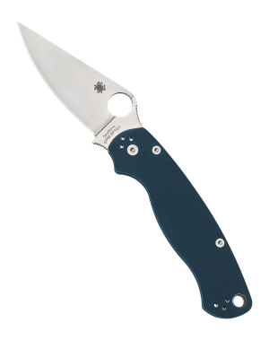 Spyderco C81GPCBL2 Para Military 2 3.45" Folding Plain CPM SPY27 SS Blade  Cobalt Blue Textured G10 Handle