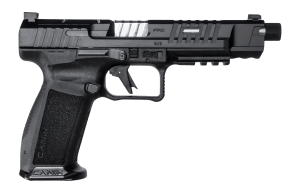 Canik HG7068-N Mete SFx Pro Full Size 9mm Luger 20+1 5.74" Chrome Plated Threaded Barrel  Black Steel Optic Ready/Serrated Slide  Black Polymer Frame w/Picatinny Rail  Interchangeable Backstrap Grip