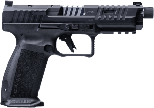 Canik HG7069-N Mete SFT Pro Full Size 9mm Luger 20+1 18+1 5" Chrome Plated Threaded Barrel  Stingray Steel Optic Ready/Serrated Slide  Stingray Polymer Frame w/Picatinny Rail  Interchangeable Backstrap  Grip Trijicon RMRcc Footprint