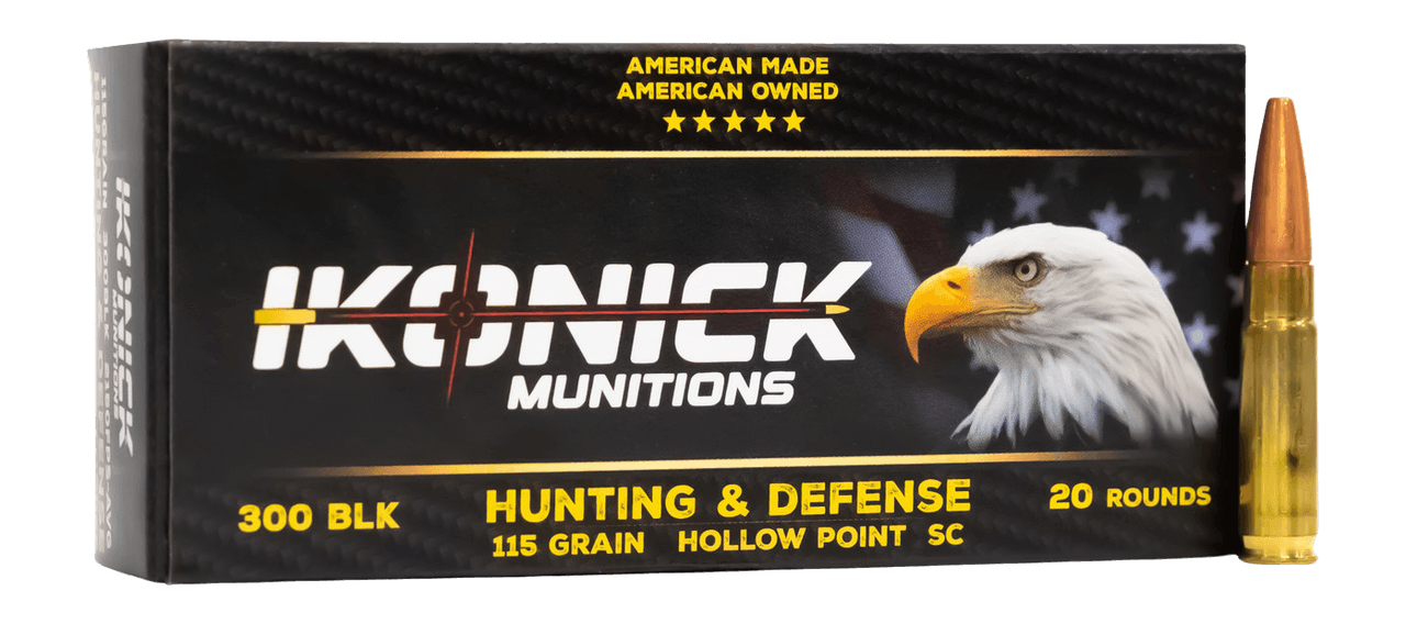 Ikonick Usa IU-300-115HP-B20 300Blackout 115gr Controlled Chaos Solid Copper Hollow Point Boat Tail 20/Box