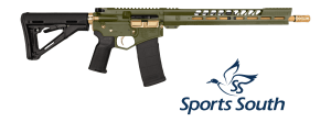 Diamondback DB175AK802 DB15 Sports South Exclusive 5.56 NATO 30+1 16" Gold Cerakote Threaded Barrel Green Cerakote w/Gold Accents Aluminum Receiver w/Picatinny Rail M-LOK Handguard Magpul MOE Black Polymer Stock Magpul MOE Grip