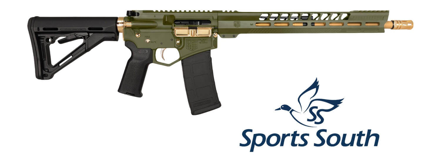 Diamondback DB175AK802 DB15 Sports South Exclusive 5.56 NATO 30+1 16" Gold Cerakote Threaded Barrel Green Cerakote w/Gold Accents Aluminum Receiver w/Picatinny Rail M-LOK Handguard Magpul MOE Black Polymer Stock Magpul MOE Grip - Image 2