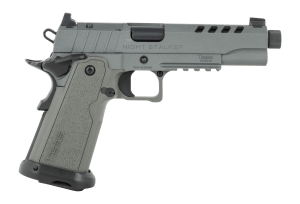 Tisas Arms 12500006 1911 Night Stalker 9mm Luger 17+1 5.30" Threaded Barrel  Gray Cerakote Carbon Steel Optic Cut/Serrated Slide & Frame w/Picatinny Rail  Polymer Grip