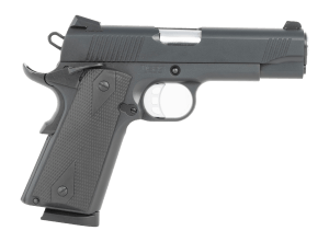 Tisas Arms 10100119 1911  Carry 45 ACP 8+1 4.25" Black Cerakote Carbon Steel Serrated Slide & Frame w/Beavertail  Black Rubber Grip