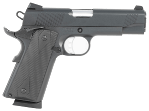 Tisas Arms 10100121 1911  Carry 9mm Luger 9+1 4.25" Black Cerakote Carbon Steel Serrated Slide & Frame w/Beavertail  Black Rubber Grip