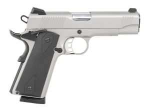 Tisas Arms 10100123 1911  Carry 45 ACP 8+1 4.25" Stainless Steel Serrated Slide & Frame w/Beavertail  Black Rubber Grip