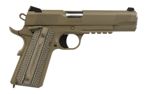 Tisas Arms 10100505 1911 Duty 45 ACP 8+1 5" Flat Dark Earth Cerakote Stainless Steel Serrated Slide & Frame w/Picatinny Rail  G10 Grip
