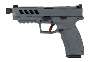 Tisas Arms 15000209 PX-9 Night Stalker 9mm Luger 20+1 5.10" Black Threaded Barrel  Gray Cerakote Carbon Steel Lightening Cut/Optic Cut/Serrated Slide  Gray Cerakote Polymer Frame w/Picatinny Rail  Rubber Grips  RMR Footprint