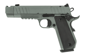 Tisas Arms 10100134 1911 Night Stalker Carry 10mm Auto 8+1 4.25" Black Bull Barrel  Gray Cerakote Carbon Steel Serrated Slide  Gray Cerakote Carbon Steel Frame w/Beavertail & Picatinny Rail  Black Rubber Grip