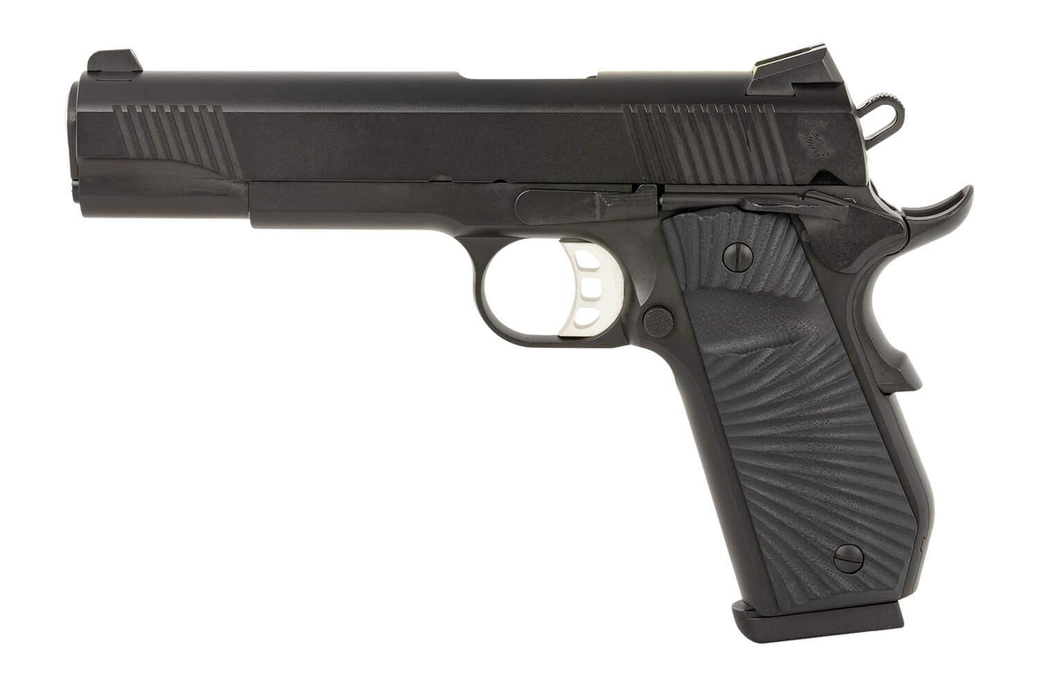 Tisas Arms 10100502 1911 Duty 45 ACP 8+1 5″ Stainless Steel Barrel Black Cerakote Carbon Steel Serrated Slide & Frame w/Beavertail Black G10 Starburst Grip Tisas Arms 10100502 1911 Duty 45 ACP 8+1 5″ Stainless Steel Barrel Black Cerakote Carbon Steel Serrated Slide & Frame w/Beavertail Black G10 Starburst Grip