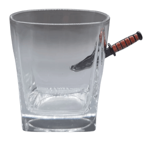 Caliber Gourmet CBGLMSUSMC Last Man Standing Knife Whiskey Glass