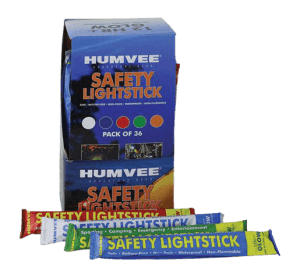 Humvee Adventure Gear HMVLS6DB36 Light Stick Red/Blue/White/Green 6" Waterproof 36PCS