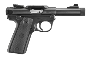 Ruger 40194 Mark IV 250th Anniversary 22 LR 10+1 4.40" Stainless Threaded Bull Barrel  Black Alloy Steel Receiver w/Scope Rail  Black Polymer Frame  Checkered Synthetic Grip  RMR/RMSc/DPP Footprint  Ambidextrous