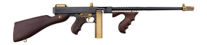 Auto-Ordnance T1ABTG 1927A-1 Deluxe Special Edition Carbine 45 ACP 20+1 18" Black Compensated Barrel  Black Steel w/Titanium Gold Appointments Receiver  American Walnut Furniture  Gold Plated Buttplate
