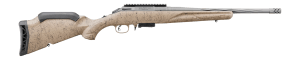 Ruger 46961 American II Ranch 450 Bushmaster 3+1 16.40″ Cobalt Cerakote Threaded Barrel & Alloy Steel Receiver w/Picatinny Rail  Flat Dark Earth Splatter Adj Comb & LOP Synthetic Stock  Left Hand