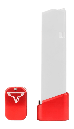 Taran Tactical GBP940-03 Firepower Base Pad Fits Glock 9/40 Red Aluminum Taran Tactical GBP940-03 Firepower Base Pad Fits Glock 9/40 Red Aluminum
