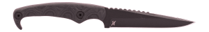 Stroup Knives MK2BNITRILEBLKCER MK2  4" Fixed Plain Black Cerakote 1095 Carbon Steel Blade  Black Nitrile Handle