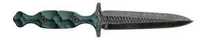 Stroup Knives HGBDAGGER Heritage  5" Fixed Plain Acid Etch Double Edge Dagger  Hunter Green Handle
