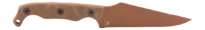 Stroup Knives TU2ODGG10FDECER TU2  2.50" Fixed Plain Flat Dark Earth Cerakote Blade  OD Green G10 Handle