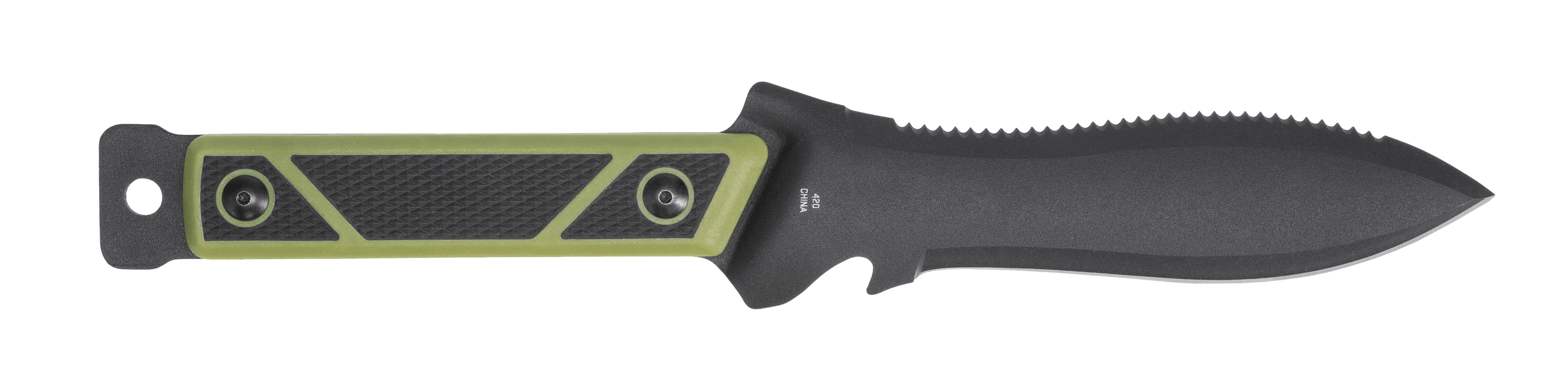S.O.G SOG17440143 Rip Tide 6.50" Fixed Plain/Saw Black Powder Coated 420 Stainless Steel Blade 5.50" Textured Polypropylene Handle