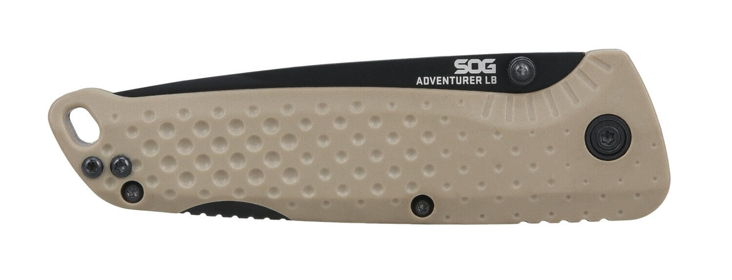 S.O.G SOG13110543 Adventurer LB 3.50" Folding Drop Point Plain Black TiNi 5Cr15MoV Blade Flat Dark Earth Textured GRN Handle - Image 2
