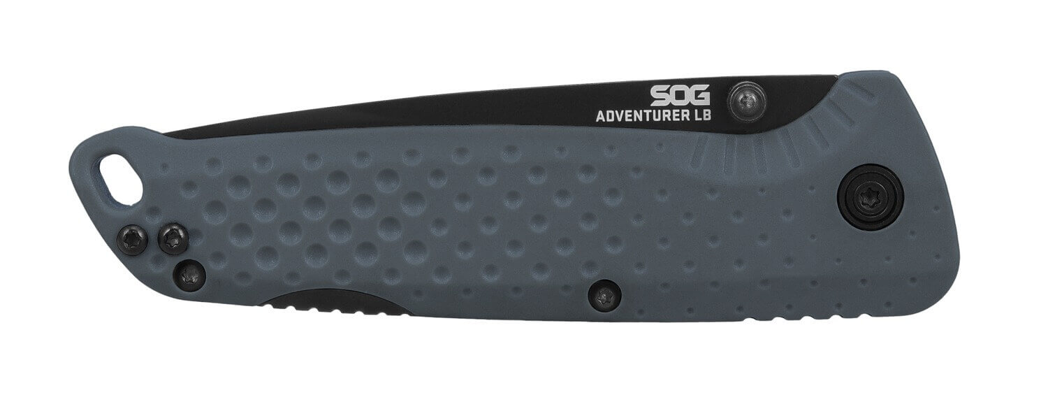 S.O.G SOG13110643 Adventurer LB 3.50" Folding Drop Point Plain Black TiNi 5Cr15MoV Blade Gray Textured GRN Handle - Image 2