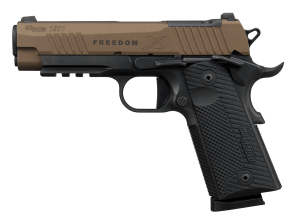 Sig Sauer 1911XCA45FBZXR3P 1911 XSeries Carry 45 ACP 8+1 4.20" Bronze Cerakote w/Freedom Engraving Stainless Steel Optic Ready/Serrated Slide  Matte Black DLC Stainless Steel Frame w/Beavertail & Picatinny Rail  Black G10 LOK Grip