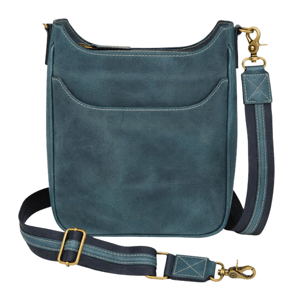 GTM GTM-CZY/17 BLUE CROSSBODY SLIM SATCHEL-BUFF