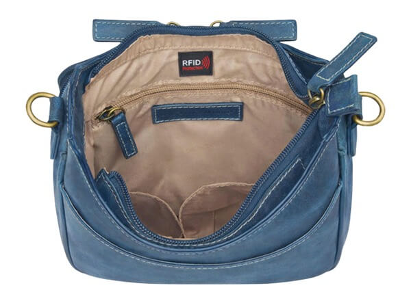 GTM GTM-CZY/17 BLUE CROSSBODY SLIM SATCHEL-BUFF - Image 2