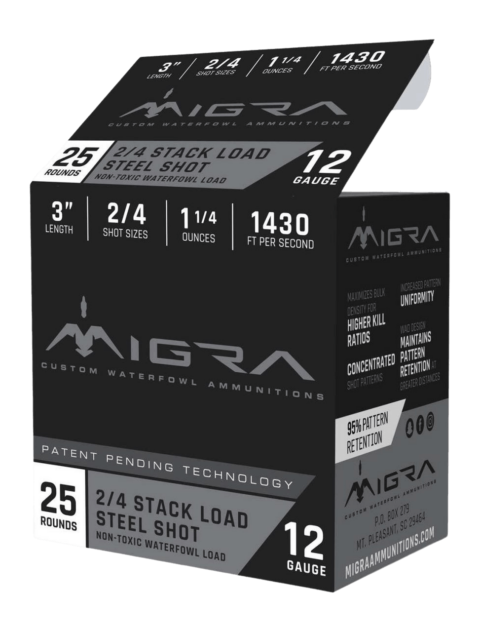 Migra Ammunitions M12AS24 12Gauge 3" 1 1/4oz 2/4Shot 25 Per Box/10 Case