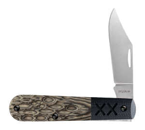 Case 53165 Crossroads Fossil Cut Of The Month Folding Plain Satin Stonewashed S35VN SS Blade