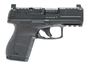 HK 81001174 VP9CC  Micro-Compact 9mm Luger 10+1 3.13" Polygonal Rifled Barrel  Black Steel Optic Ready/Serrated Slide  Black Polymer Frame w/Picatinny Rail  Interchangeable Backstrap Grip