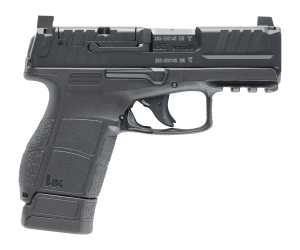 HK 81001173 VP9CC  Micro-Compact 9mm Luger 12+1 3.13" Polygonal Rifled Barrel  Black Steel Optic Ready/Serrated Slide  Black Polymer Frame w/Picatinny Rail  Interchangeable Backstrap Grip