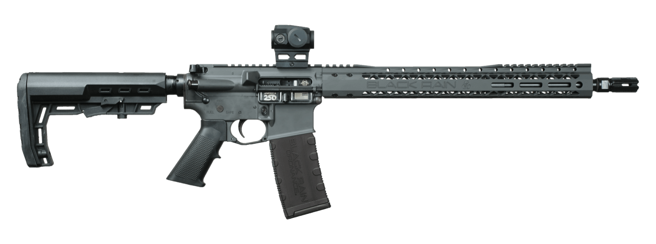 Black Rain Ordnance BRO26040602OPT Spec15 Sports South Exclusive 5.56 NATO 30+1 16" Black Nitride Barrel Burnt Bronze Cerakote Aluminum Receiver w/Picatinny Rail M-LOK Handguard XTS Black Polymer Stock Viridian Venta Green Dot Right Hand