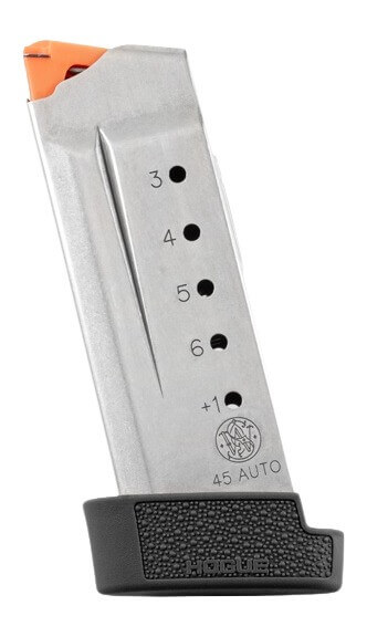 Hogue 17410 Extension Base Pad Cobblestone 45Auto Fits S&W 45 Shield Compatible w/ 7rd Magazine Black Overmolded Rubber - Image 2