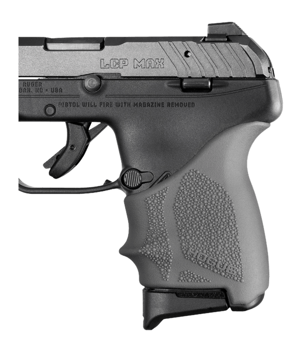 Hogue 18132 HandAll Beavertail Finger Groove Slate Gray Rubber Fits Ruger LCP Max