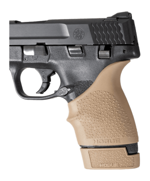Hogue 18303 HandAll Beavertail Finger Groove Flat Dark Earth Rubber Fits S&W 45 Shield